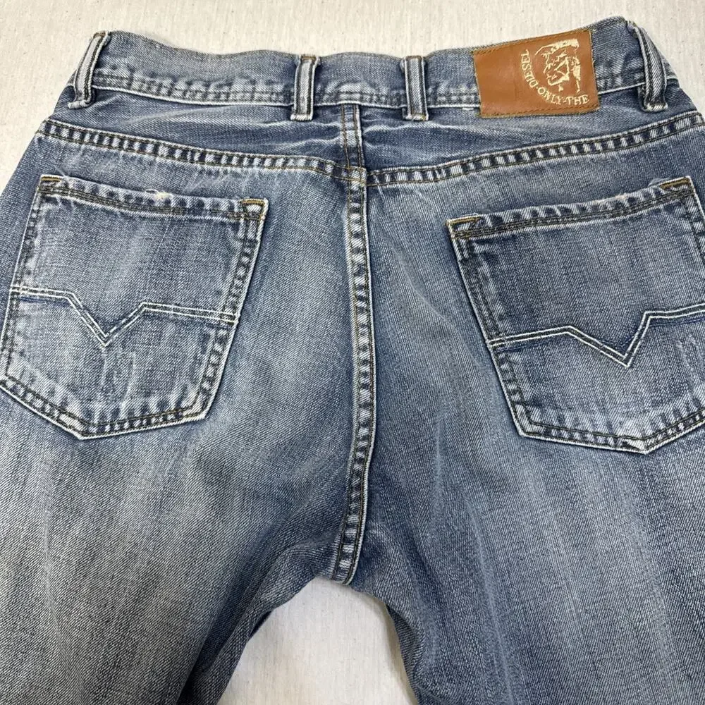 Diesel Straight Mens 32x32 Blue Jeans Wash Cowboy Western Nice Fade EUC
